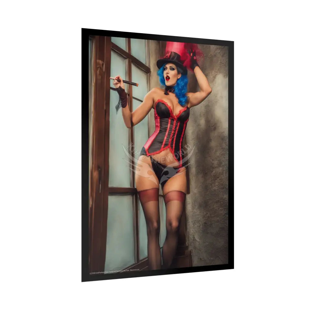 Colorful Cabaret Fashion Girl Rolled Posters — Subtle Sexy Seductive Wall Art Poster