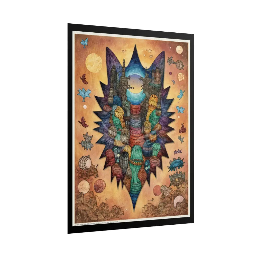 Colorful Cat Ears Universe Rolled Poster — Unusual Funky Art Poster