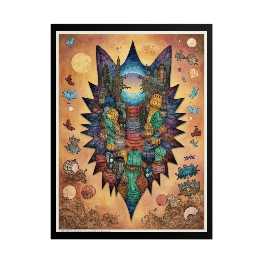 Colorful Cat Ears Universe Rolled Poster — Unusual Funky Art 18″ x 24″ (Vertical) / Matte Poster