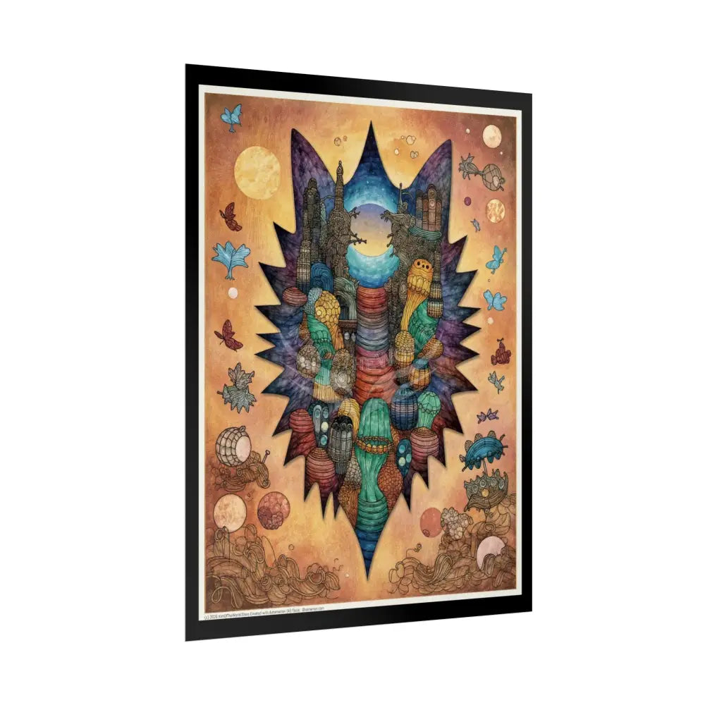 Colorful Cat Ears Universe Rolled Poster — Unusual Funky Art Poster