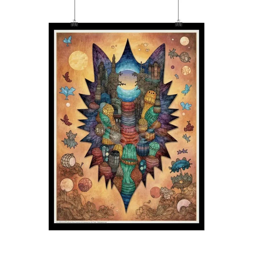 Colorful Cat Ears Universe Rolled Poster — Unusual Funky Art Poster