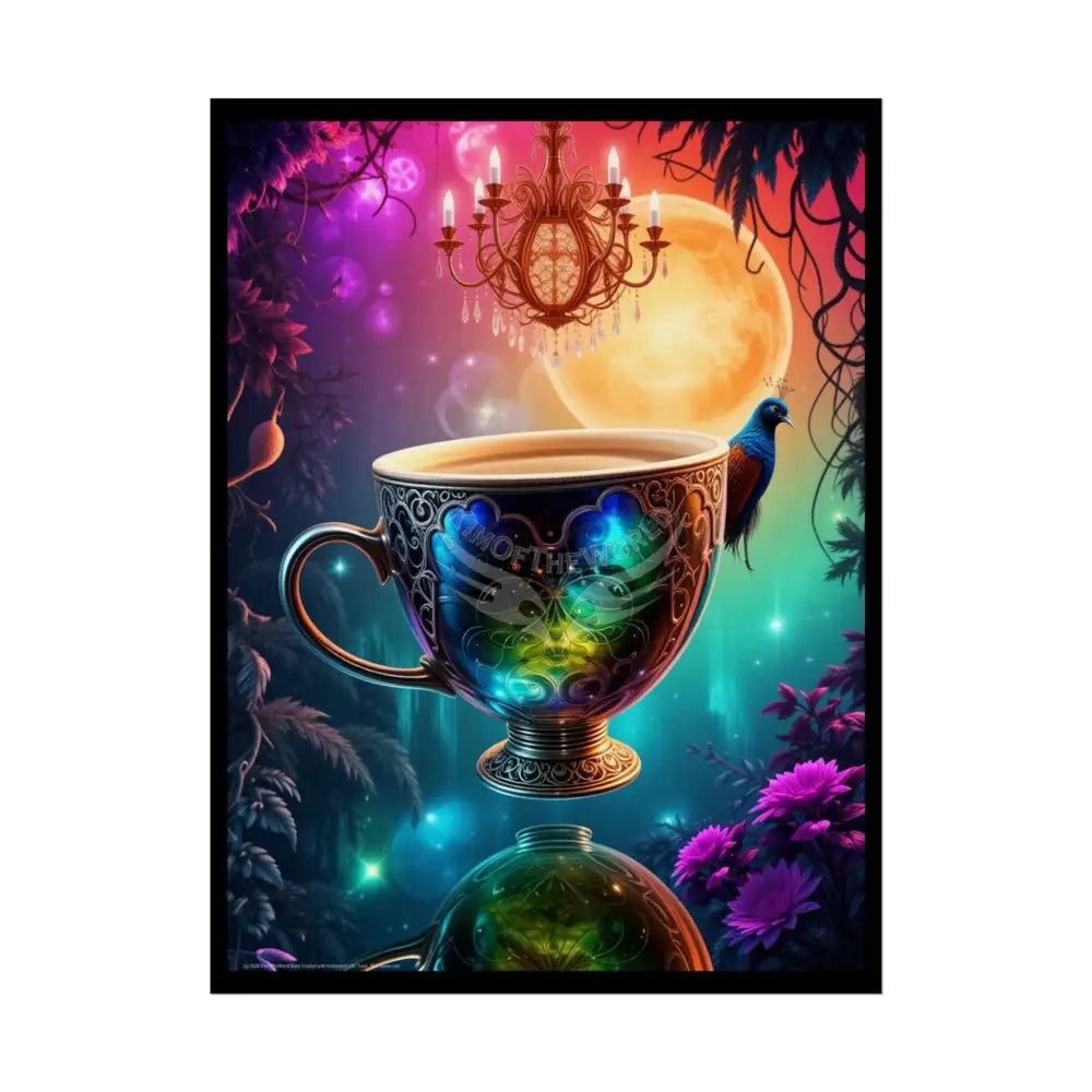 Colorful Coffee Break & Tea Room with Giant Coffee Cup Poster — Rolled Wall Art for Coffee & Tea Lovers 18″ x 24″