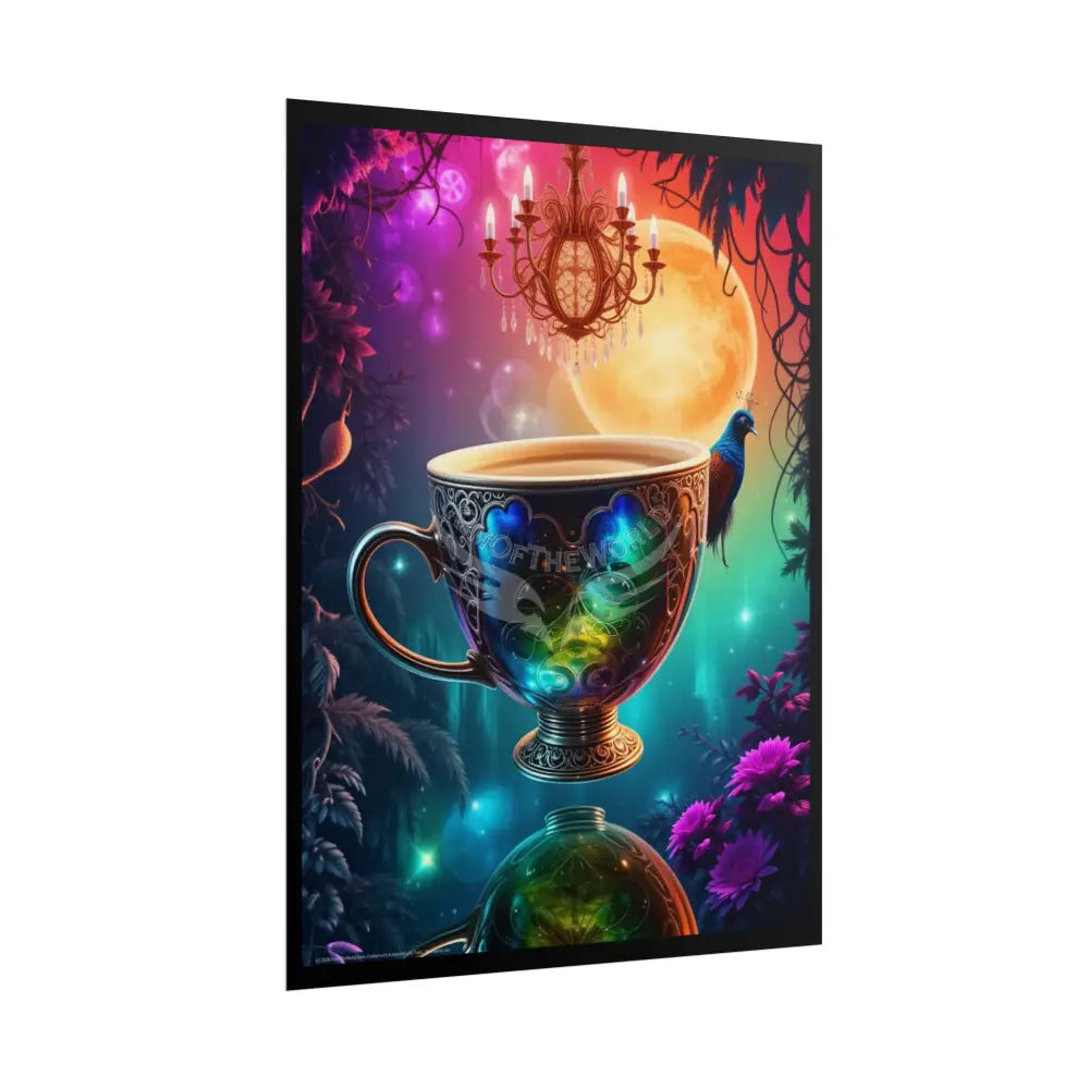 Colorful Coffee Break & Tea Room with Giant Coffee Cup Poster — Rolled Wall Art for Coffee & Tea Lovers Poster