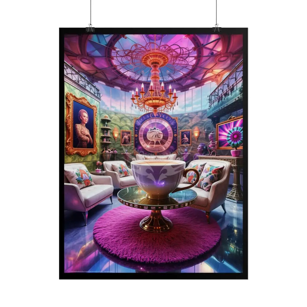 Colorful Coffee Break & Tea Room with Giant Coffee Cup Poster — Rolled Wall Art for Coffee & Tea Lovers Poster