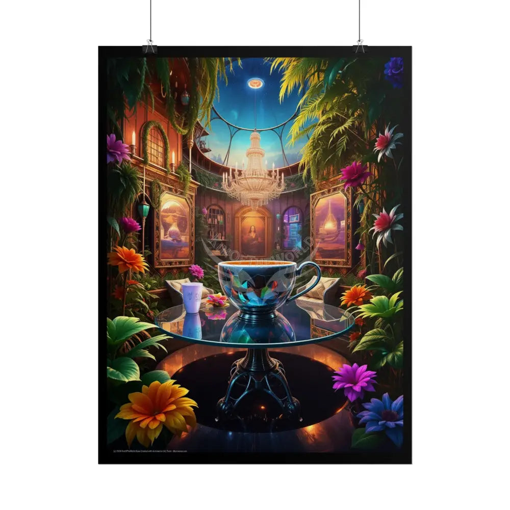 Colorful Coffee Break & Tea Room with Giant Coffee Cup Poster — Rolled Wall Art for Coffee & Tea Lovers Poster