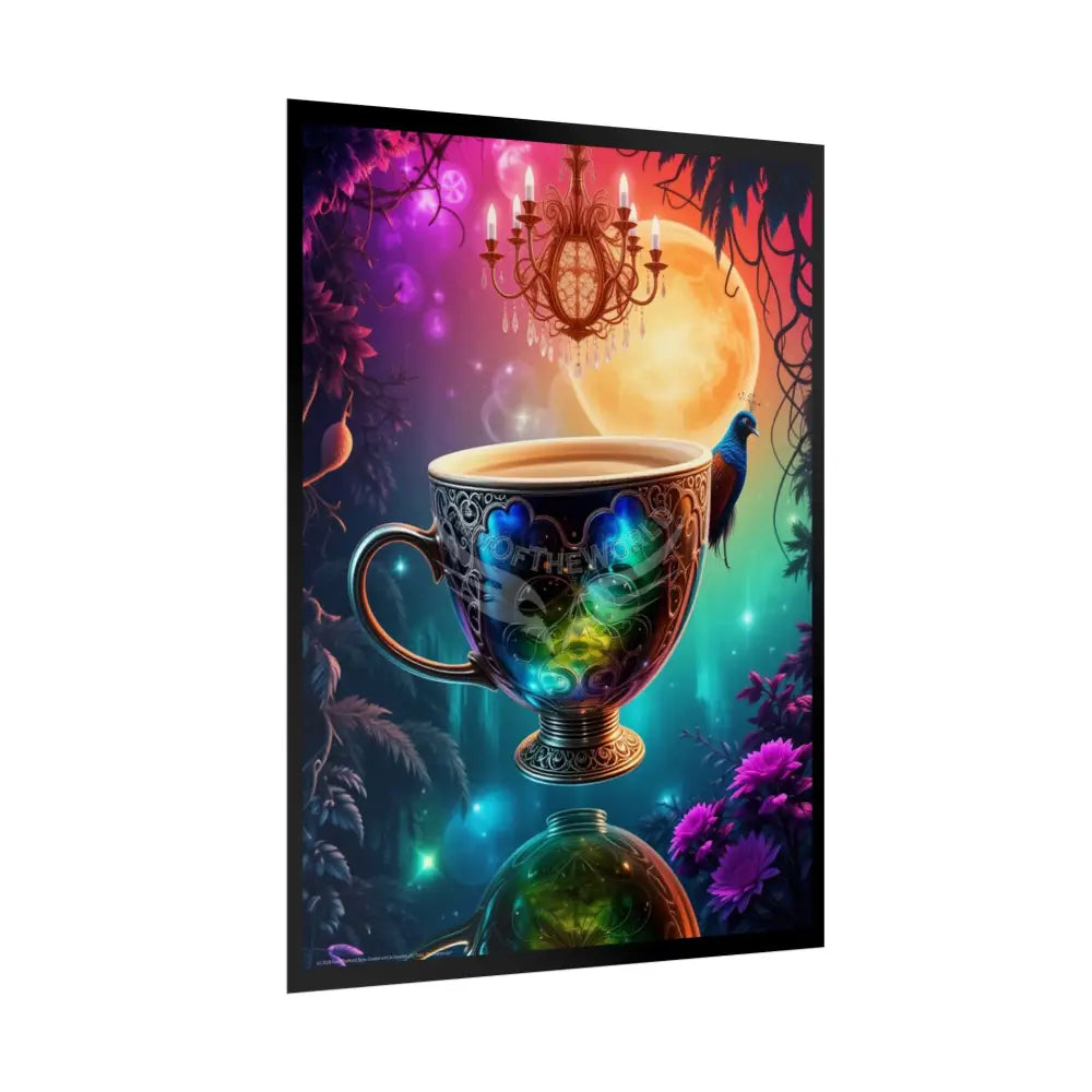 Colorful Coffee Break & Tea Room with Giant Coffee Cup Poster — Rolled Wall Art for Coffee & Tea Lovers Poster