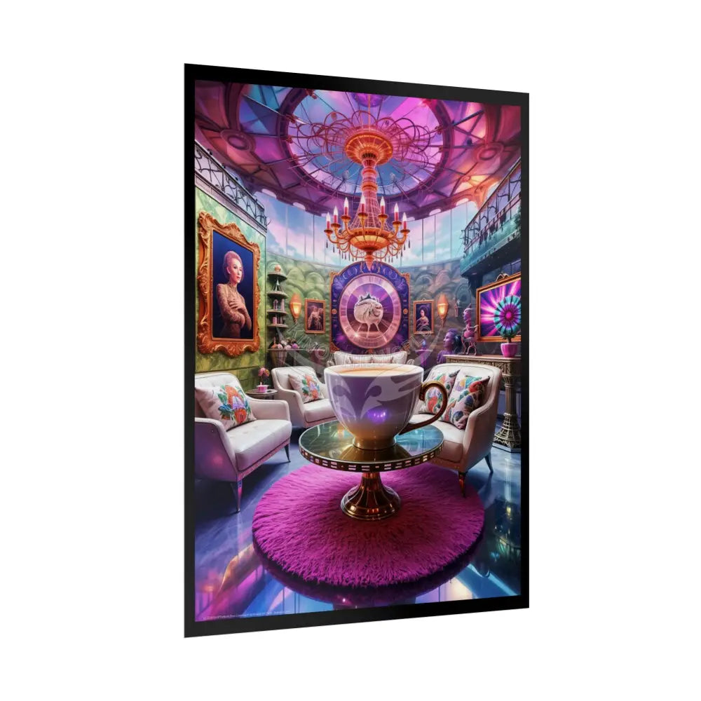 Colorful Coffee Break & Tea Room with Giant Coffee Cup Poster — Rolled Wall Art for Coffee & Tea Lovers Poster