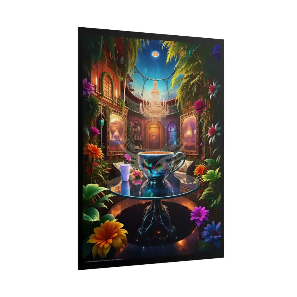 Colorful Coffee Break & Tea Room with Giant Coffee Cup Poster — Rolled Wall Art for Coffee & Tea Lovers Poster