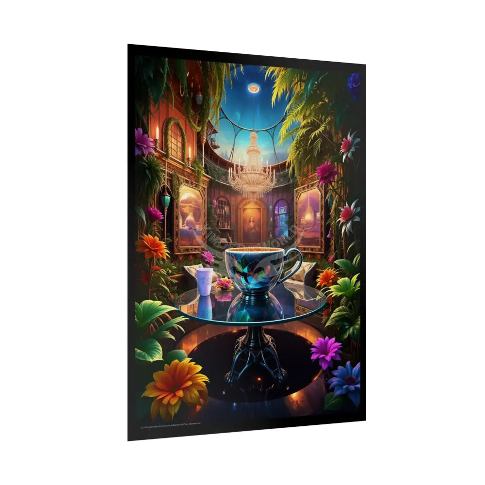 Colorful Coffee Break & Tea Room with Giant Coffee Cup Poster — Rolled Wall Art for Coffee & Tea Lovers Poster