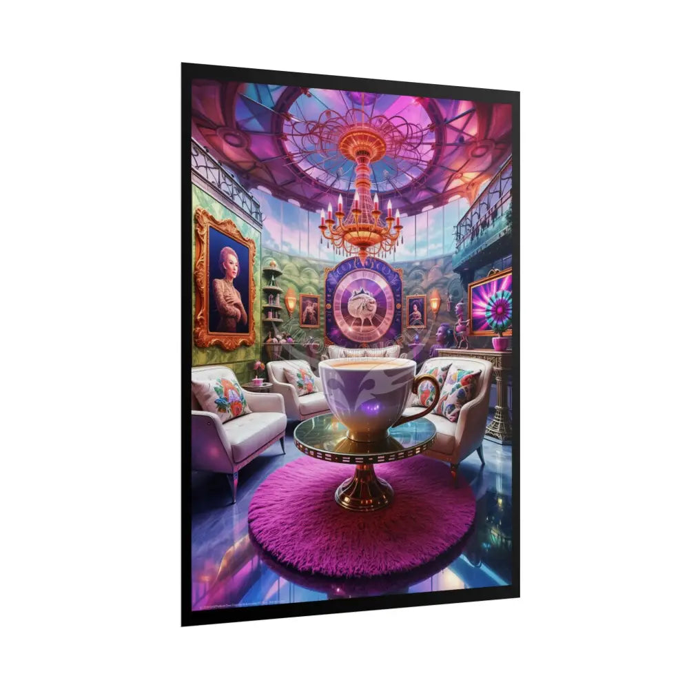 Colorful Coffee Break & Tea Room with Giant Coffee Cup Poster — Rolled Wall Art for Coffee & Tea Lovers Poster
