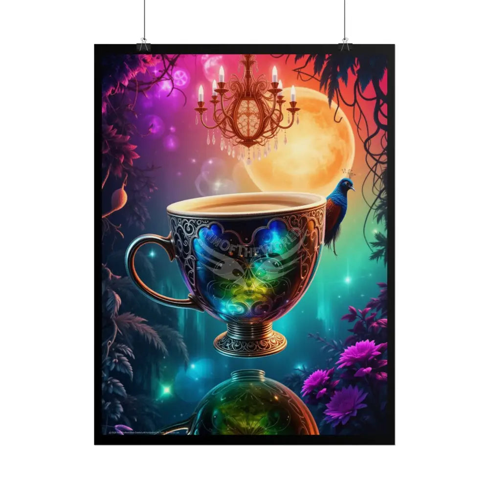 Colorful Coffee Break & Tea Room with Giant Coffee Cup Poster — Rolled Wall Art for Coffee & Tea Lovers Poster