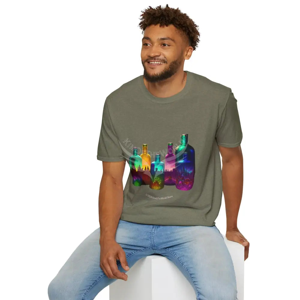 Colorful Glass Bottles Antiquing Tee - Softstyle T-Shirt T-Shirt