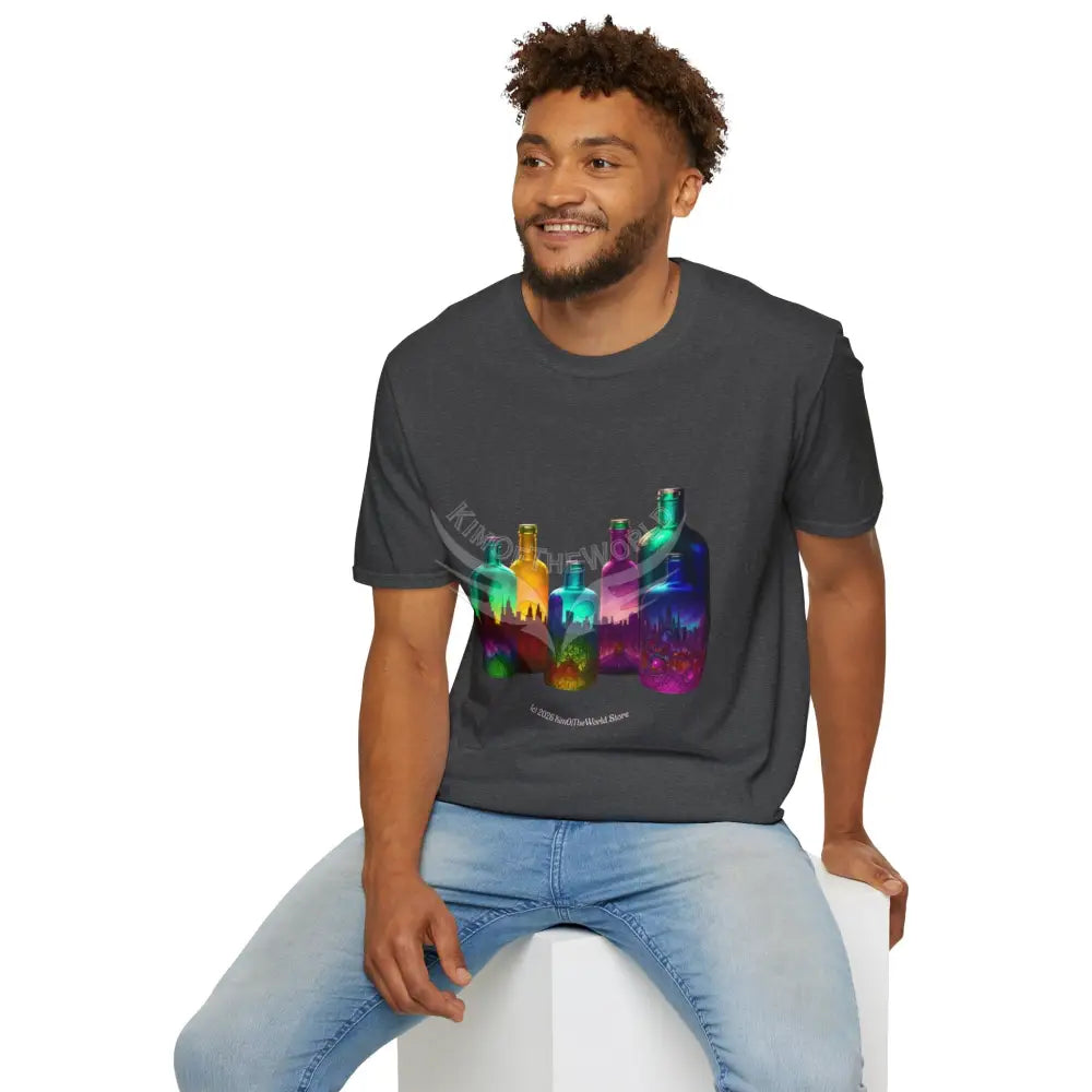 Colorful Glass Bottles Antiquing Tee - Softstyle T-Shirt T-Shirt