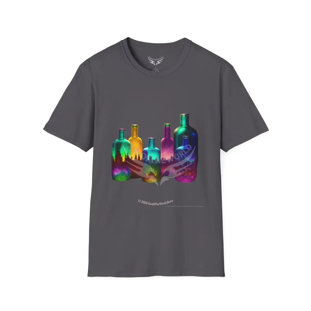 Colorful Glass Bottles Antiquing Tee - Softstyle T-Shirt Charcoal / XS T-Shirt