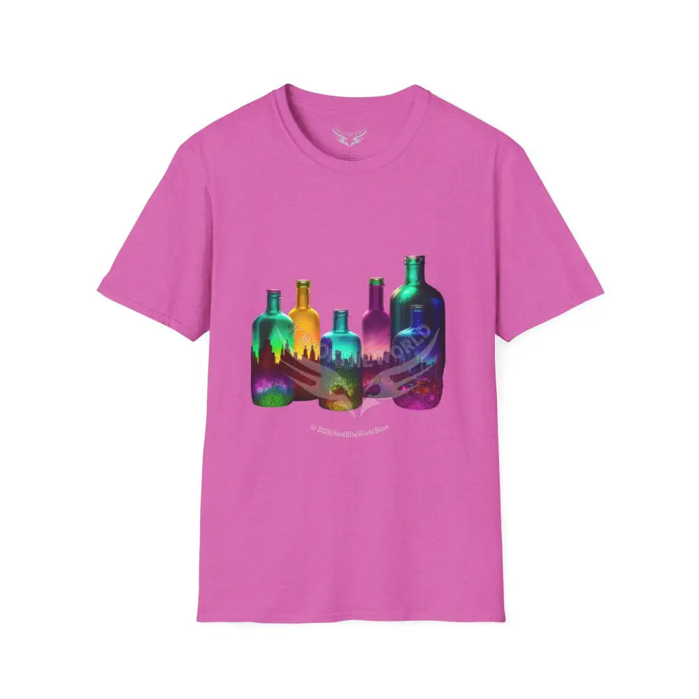 Colorful Glass Bottles Antiquing Tee - Softstyle T-Shirt Heather Berry / S T-Shirt