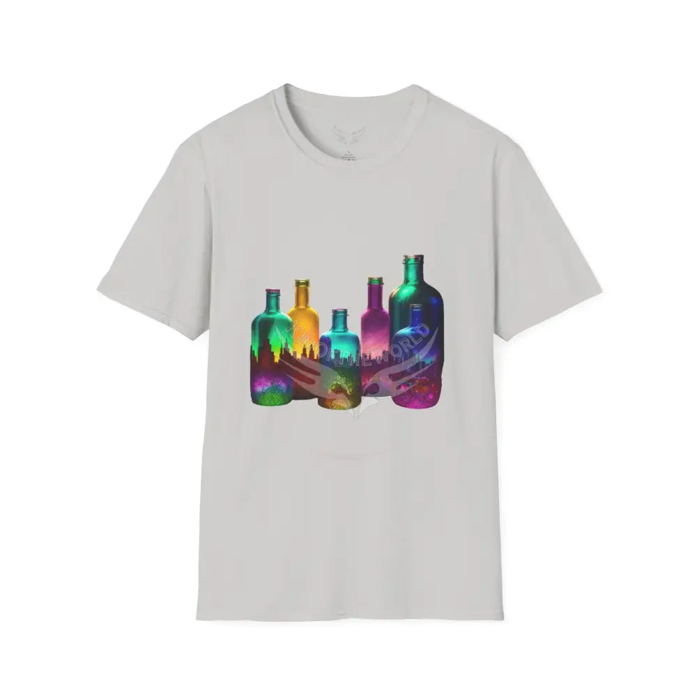 Colorful Glass Bottles Antiquing Tee - Softstyle T-Shirt Ice Grey / S T-Shirt