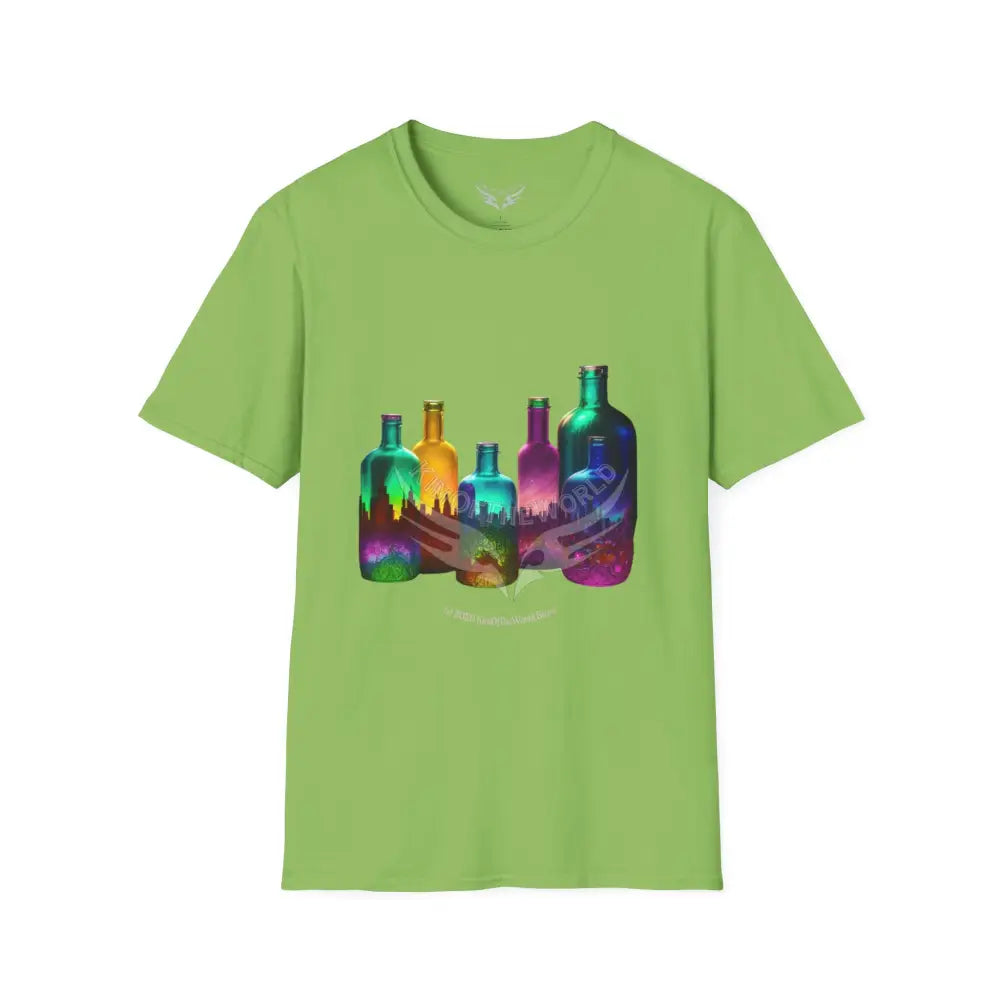 Colorful Glass Bottles Antiquing Tee - Softstyle T-Shirt Lime / S T-Shirt