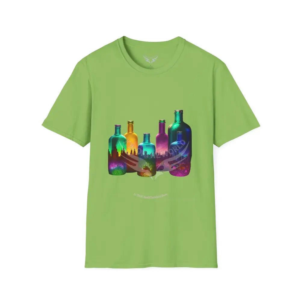 Colorful Glass Bottles Antiquing Tee - Softstyle T-Shirt Lime / S T-Shirt
