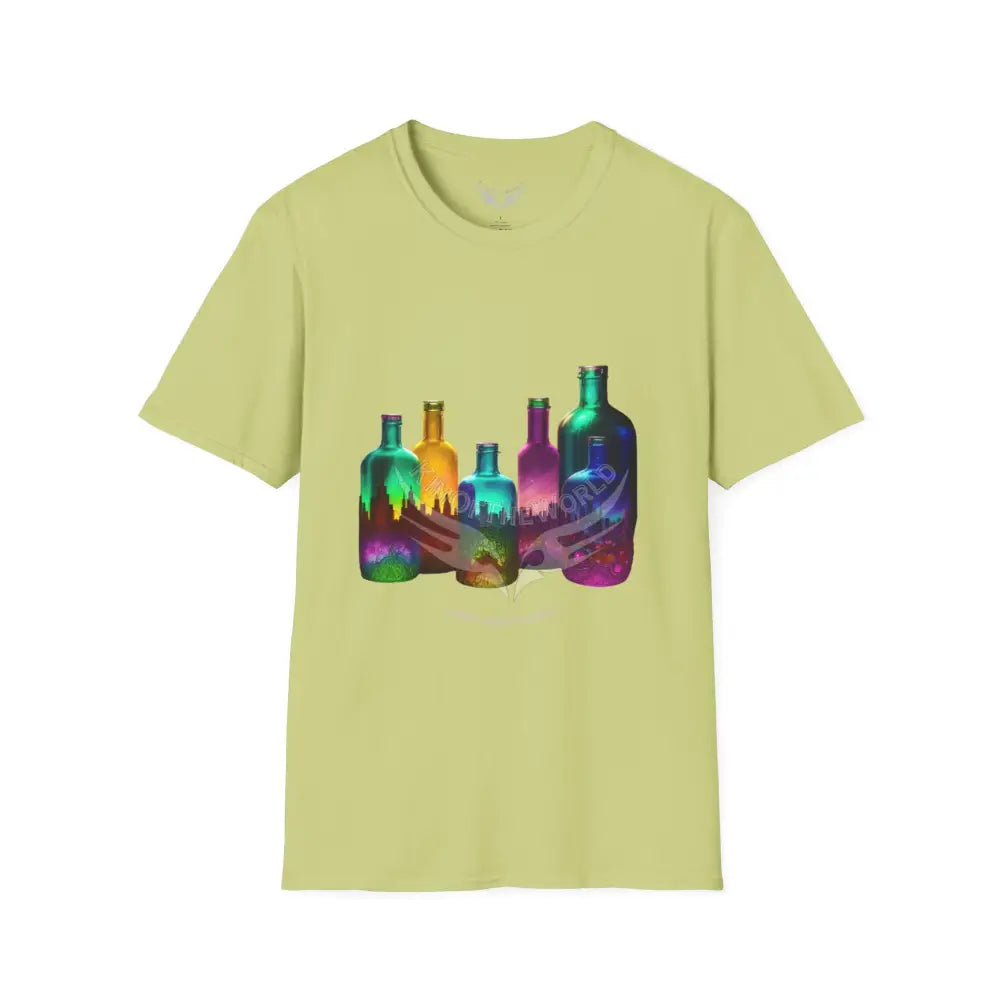 Colorful Glass Bottles Antiquing Tee - Softstyle T-Shirt Pistachio / S T-Shirt