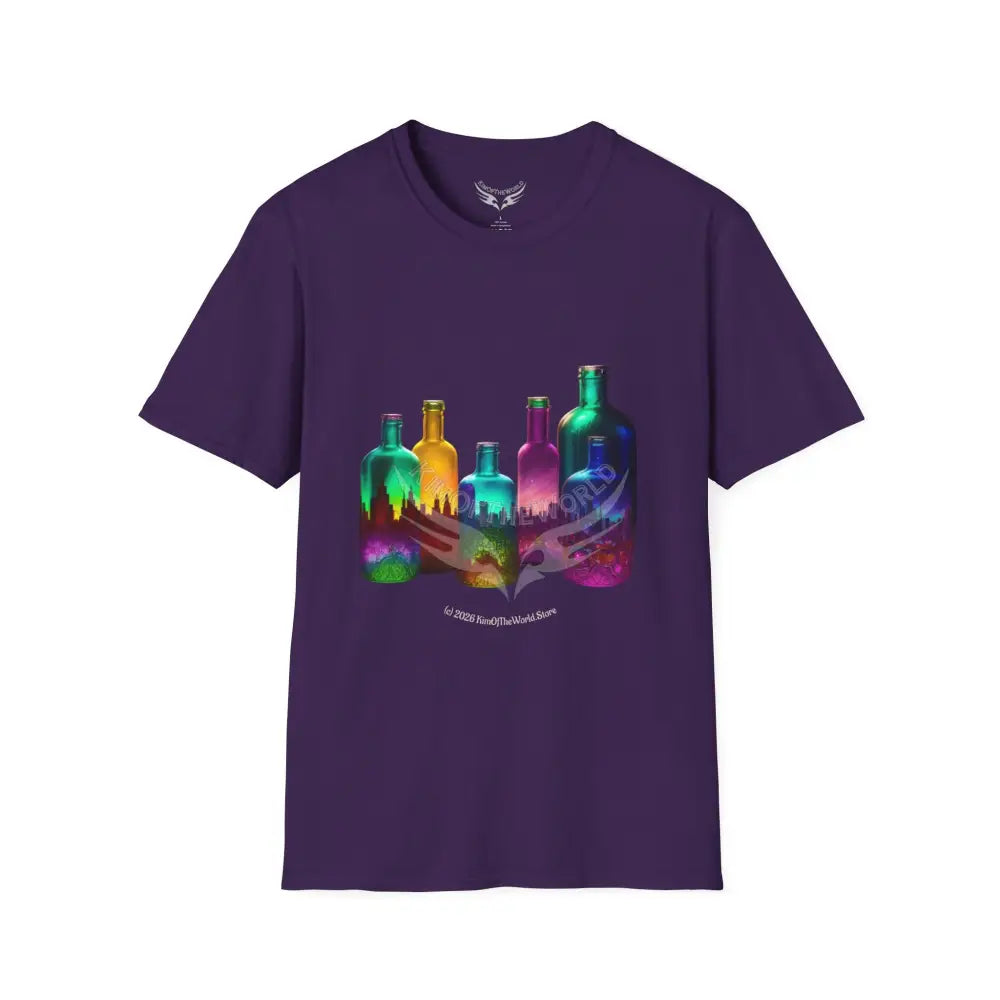 Colorful Glass Bottles Antiquing Tee - Softstyle T-Shirt Purple / S T-Shirt