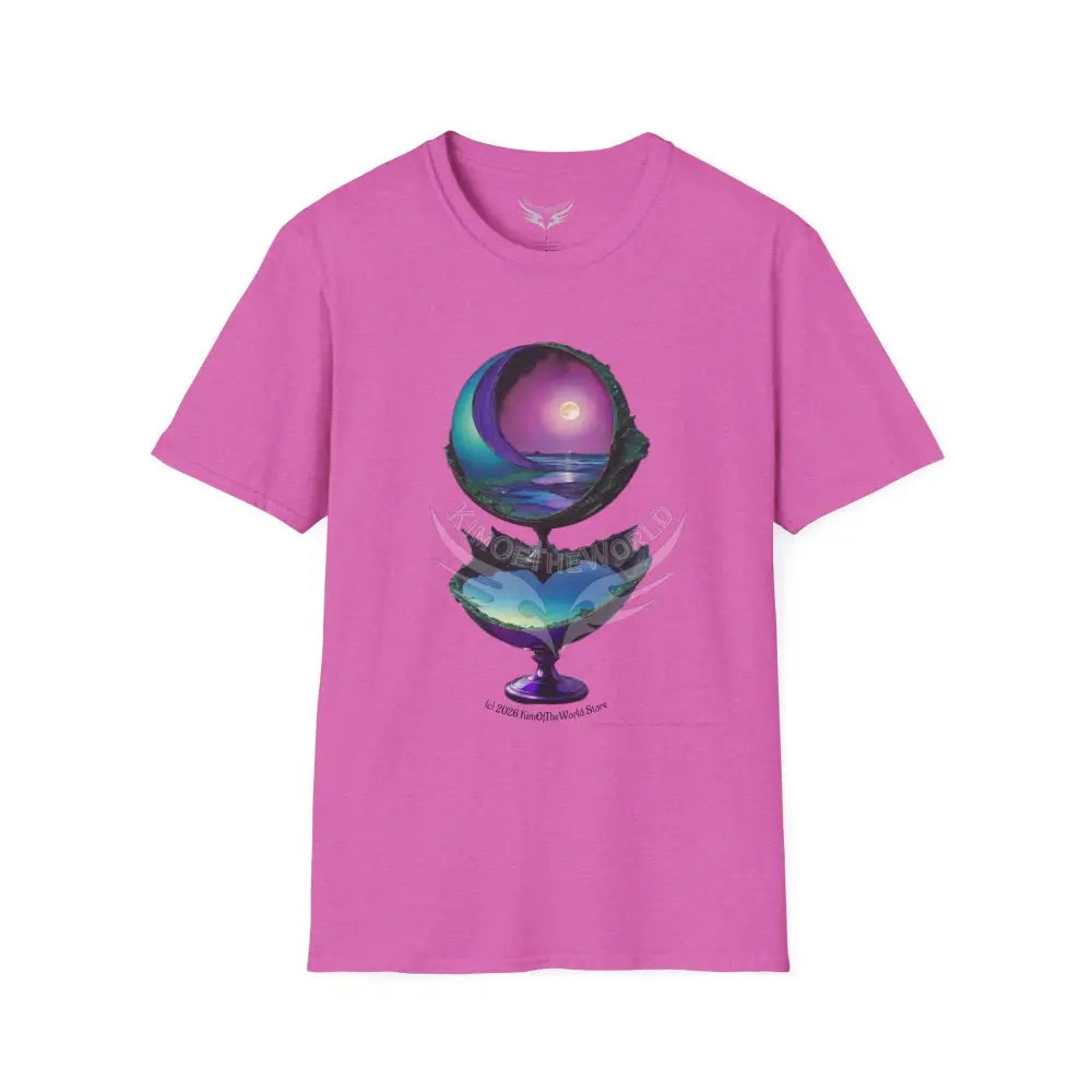 Colorful Liquid Two-Story Scenery Tee - Softstyle T-Shirt Heather Berry / S T-Shirt