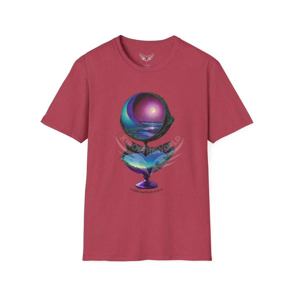 Colorful Liquid Two-Story Scenery Tee - Softstyle T-Shirt Heather Cardinal / S T-Shirt