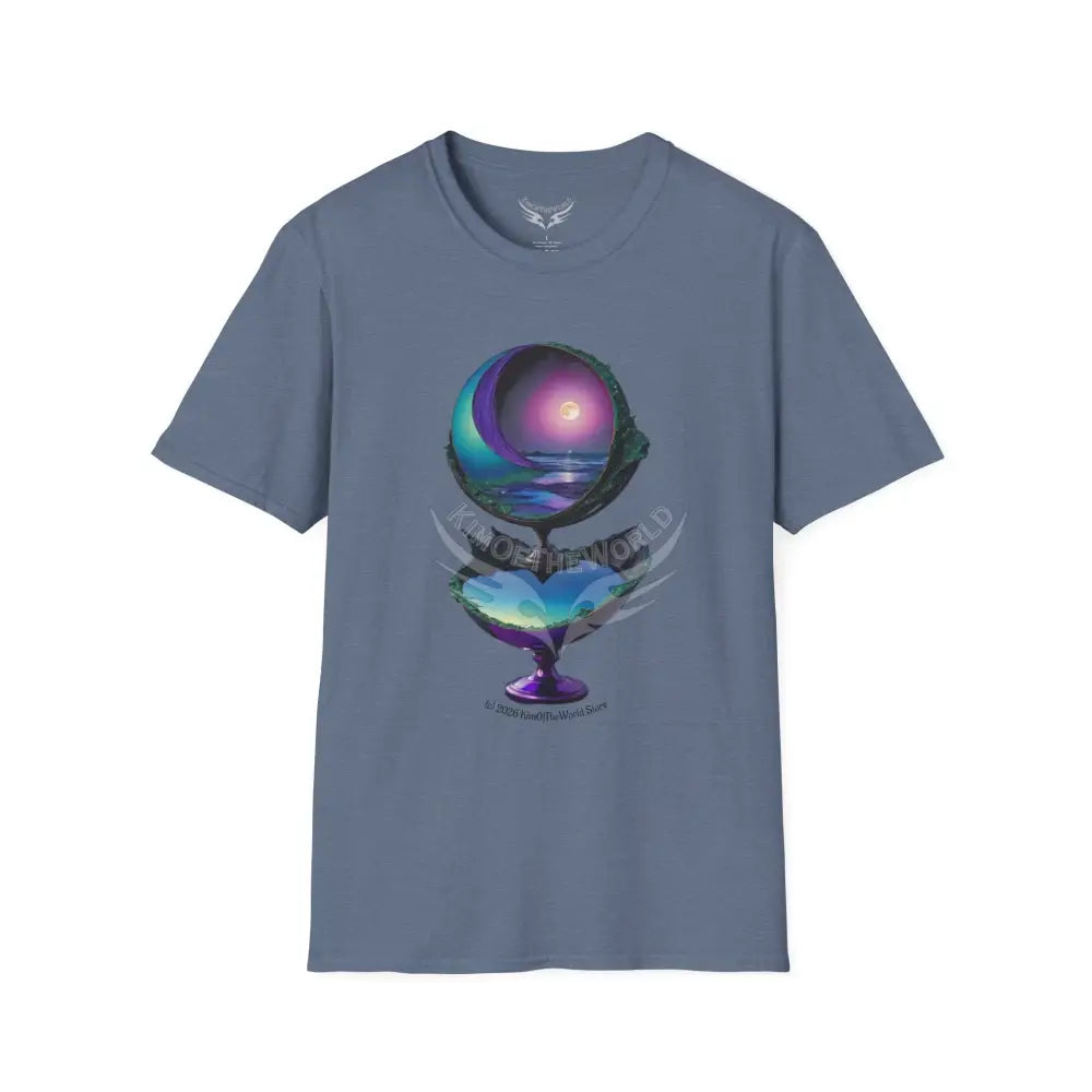 Colorful Liquid Two-Story Scenery Tee - Softstyle T-Shirt Heather Indigo / S T-Shirt