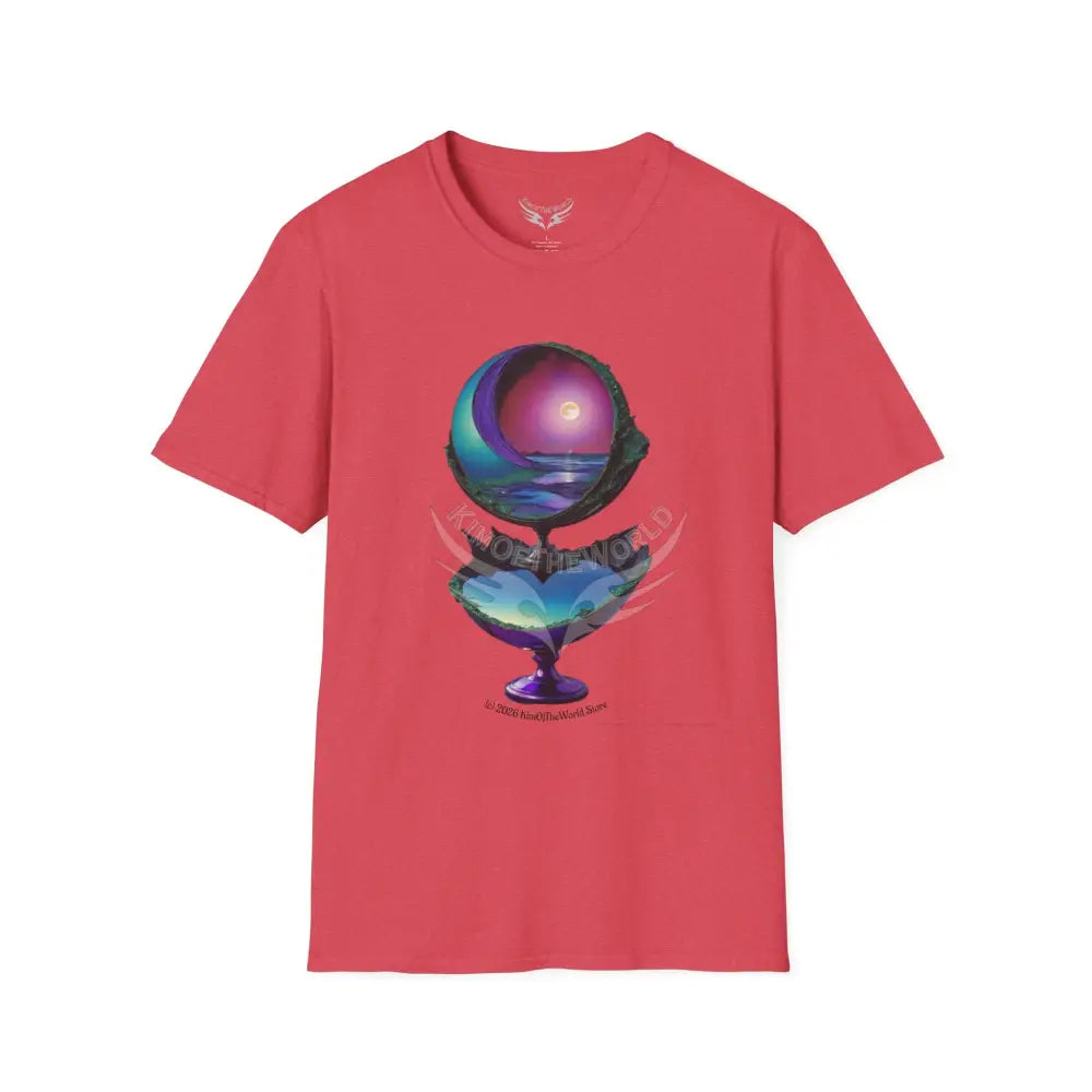 Colorful Liquid Two-Story Scenery Tee - Softstyle T-Shirt Heather Red / S T-Shirt