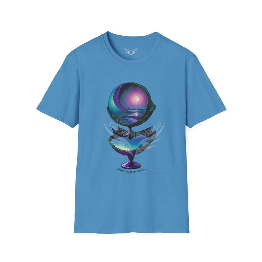 Colorful Liquid Two-Story Scenery Tee - Softstyle T-Shirt Heather Sapphire / S T-Shirt