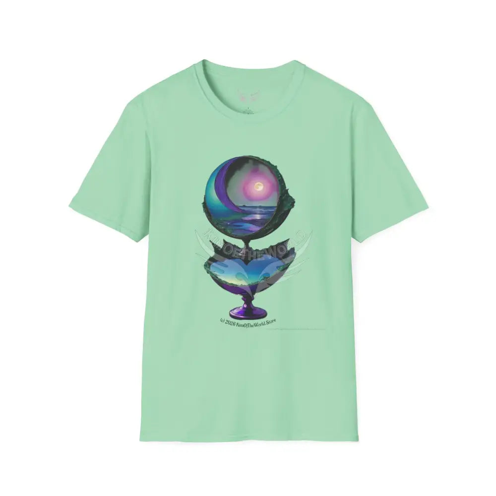 Colorful Liquid Two-Story Scenery Tee - Softstyle T-Shirt Mint Green / S T-Shirt