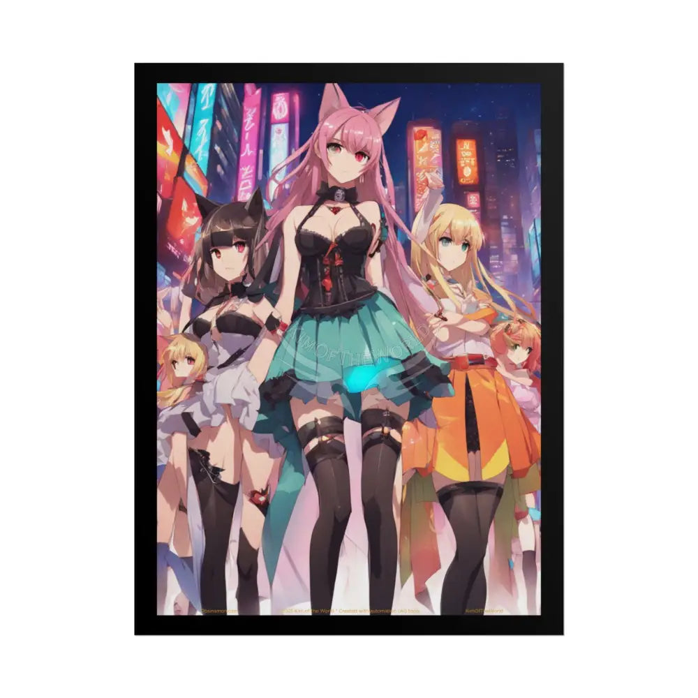 Colorful Rainbow Anime Fashion Lady Tall Girl Fashion Giantess Stiletto Fetish Poster — Art Print 18″ x 24″ (Vertical)