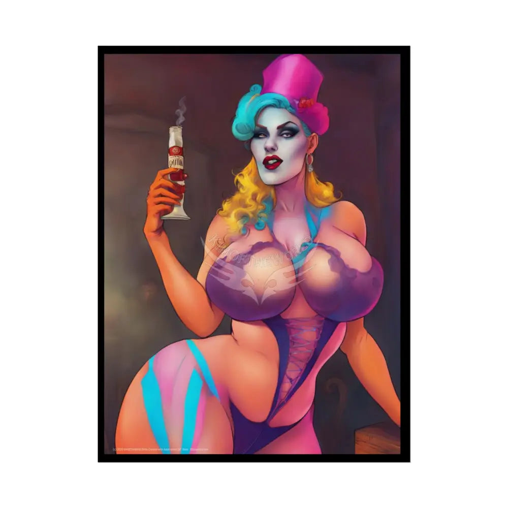 Colorful Street Fashion Girl Rolled Posters — Subtle Sexy Seductive Wall Art 18″ x 24″ (Vertical) / Semi Glossy Poster