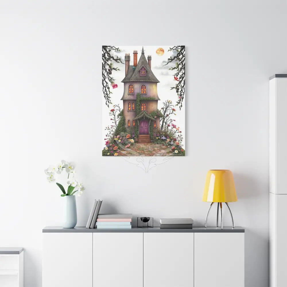 Colorful Tudor & Victorian Cottage with Magic Windows - Pick Your Color - House Matte Canvas Prints Canvas