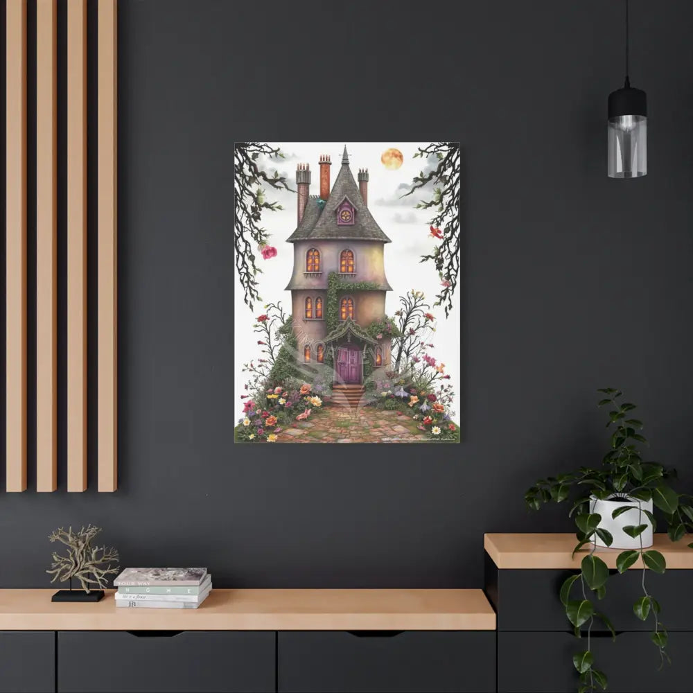 Colorful Tudor & Victorian Cottage with Magic Windows - Pick Your Color - House Matte Canvas Prints Canvas