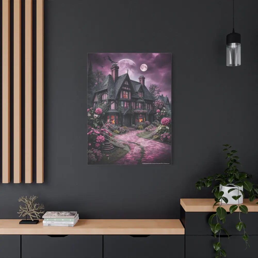 Colorful Tudor & Victorian Cottage with Magic Windows - Pick Your Color - House Matte Canvas Prints Canvas