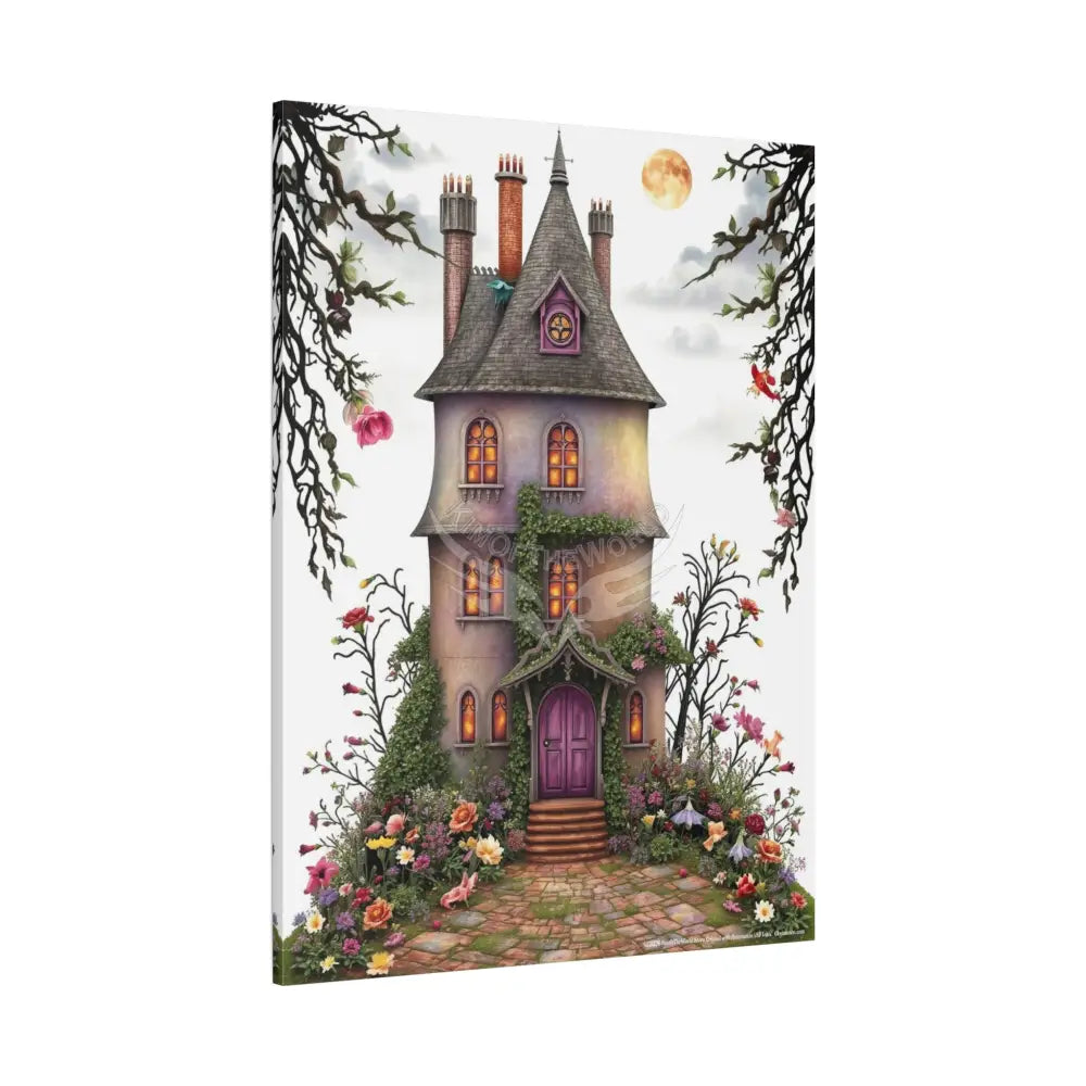 Colorful Tudor & Victorian Cottage with Magic Windows - Pick Your Color - House Matte Canvas Prints Canvas