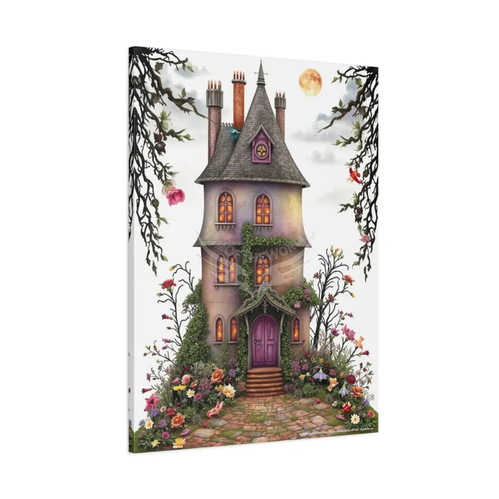 Colorful Tudor & Victorian Cottage with Magic Windows - Pick Your Color - House Matte Canvas Prints Canvas