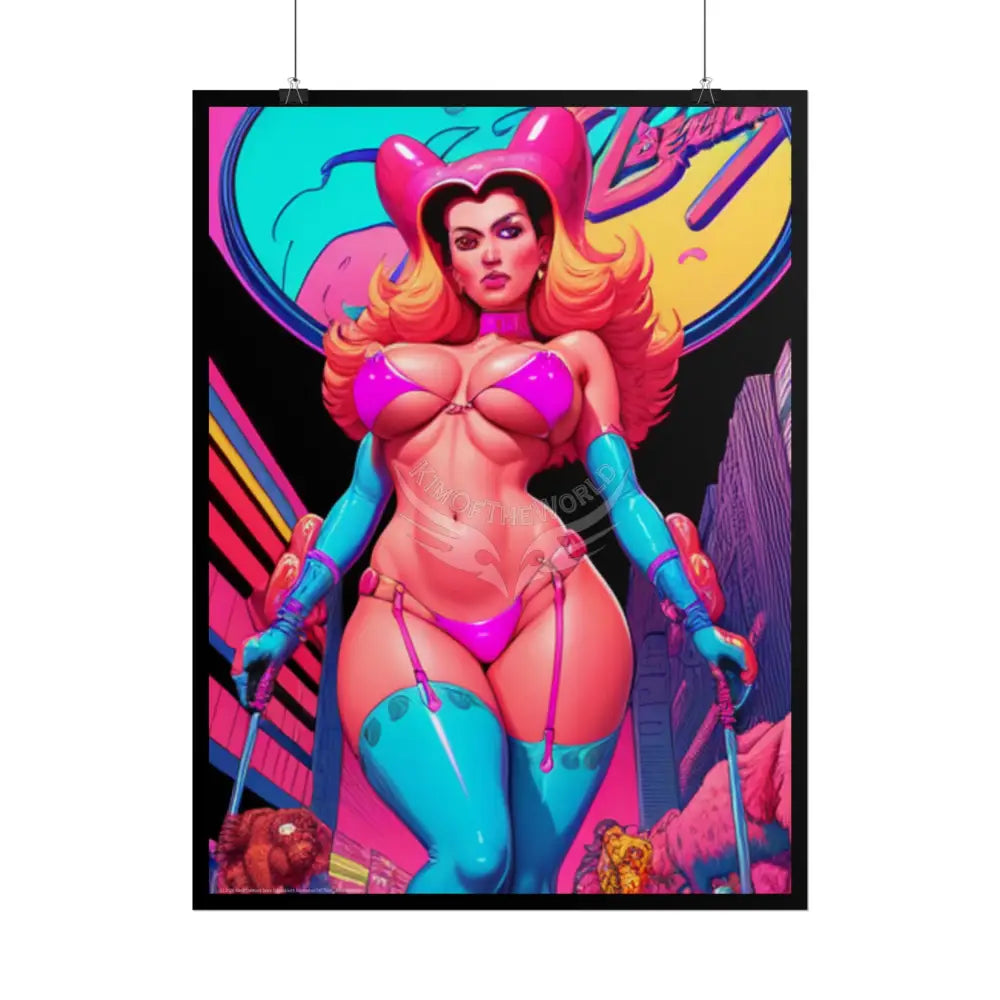 Comic Pin-Up Rolled Poster — Playful Naughty Big Comic Gals Art Print Poster