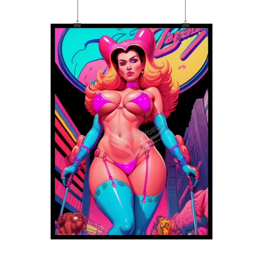 Comic Pin-Up Rolled Poster — Playful Naughty Big Comic Gals Art Print Poster