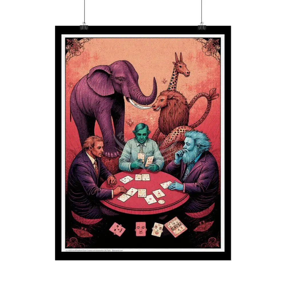 Comic Poker Gamer - Signalers Elephant Lion Giraffe & Friends Portal Poster Poster