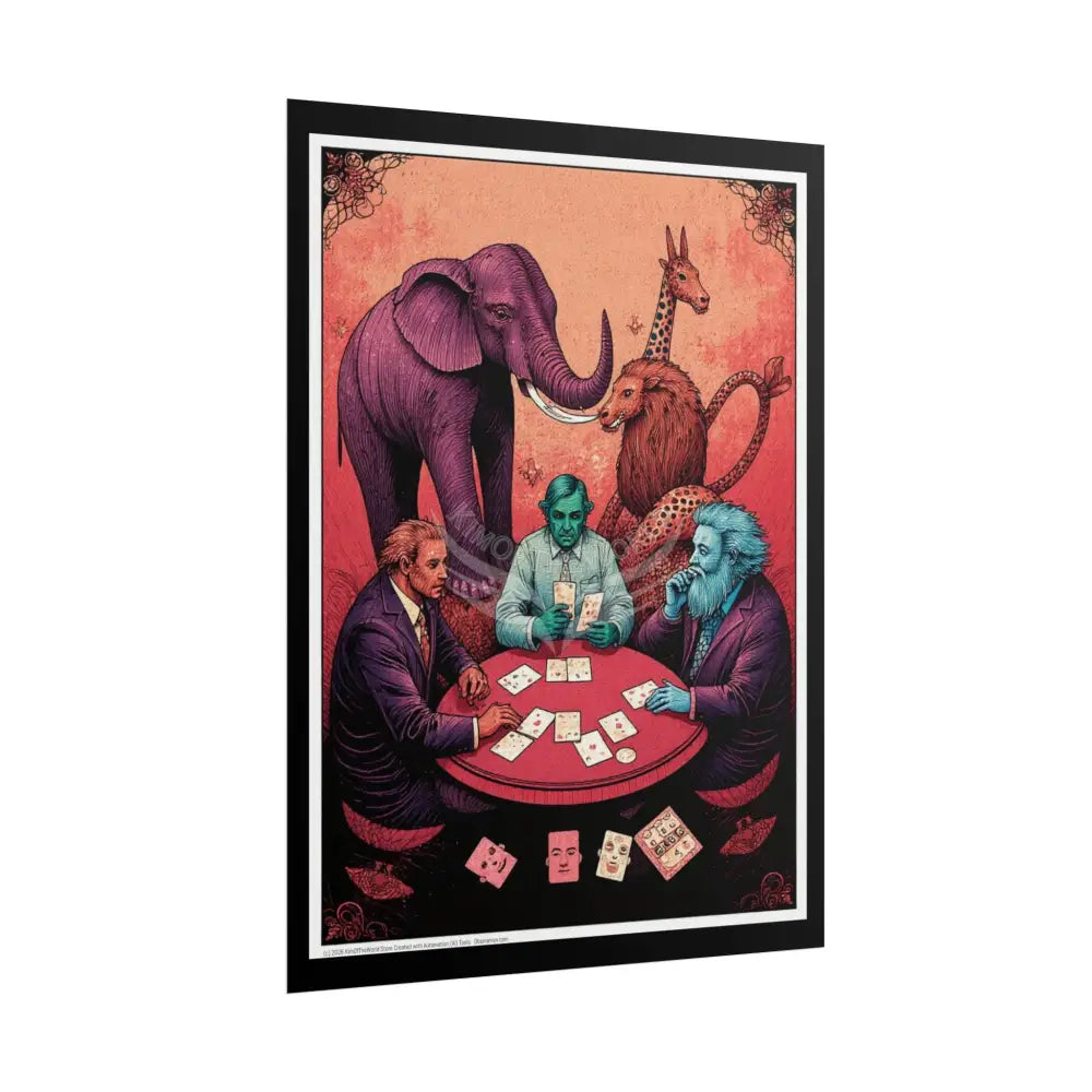 Comic Poker Gamer - Signalers Elephant Lion Giraffe & Friends Portal Poster Poster