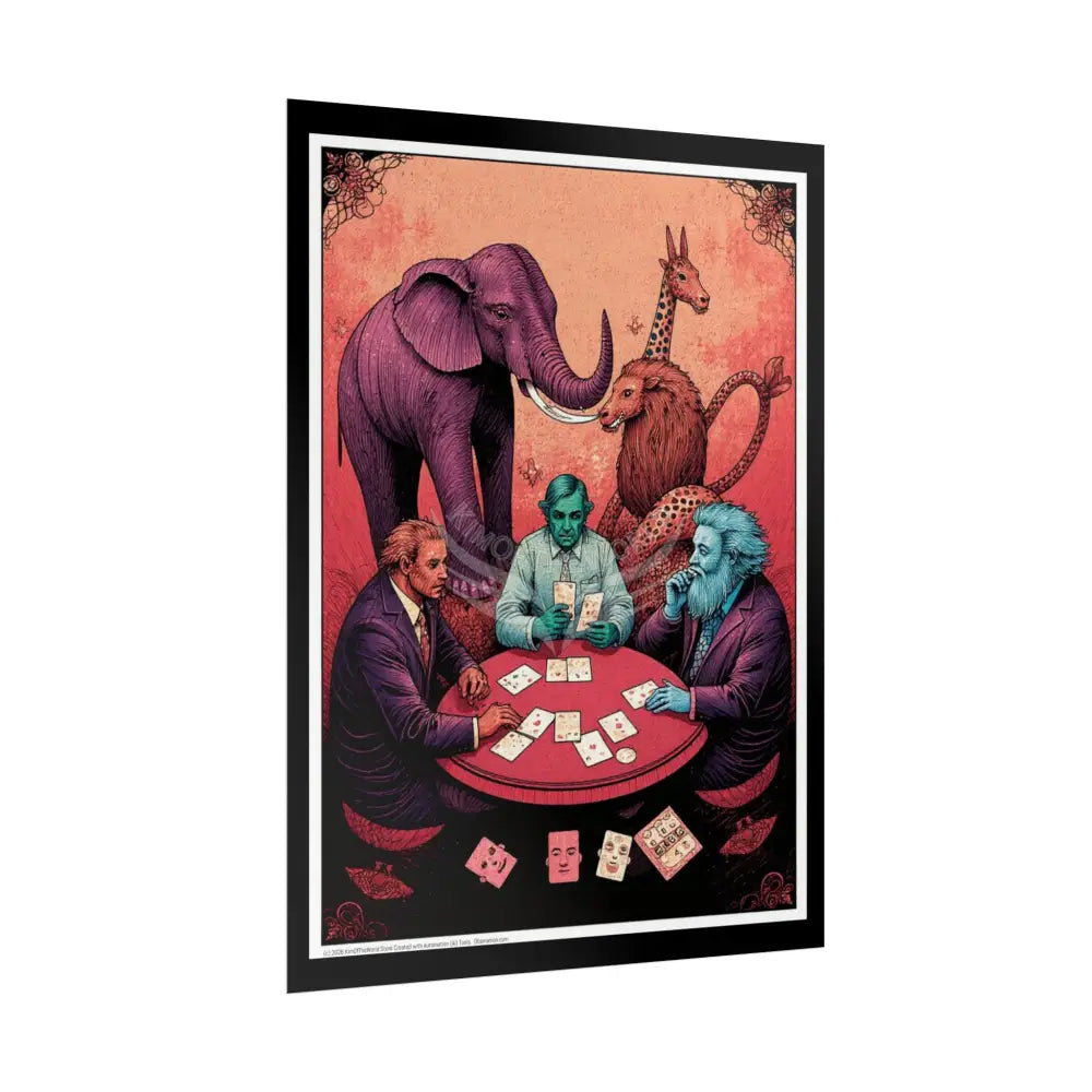 Comic Poker Gamer - Signalers Elephant Lion Giraffe & Friends Portal Poster Poster