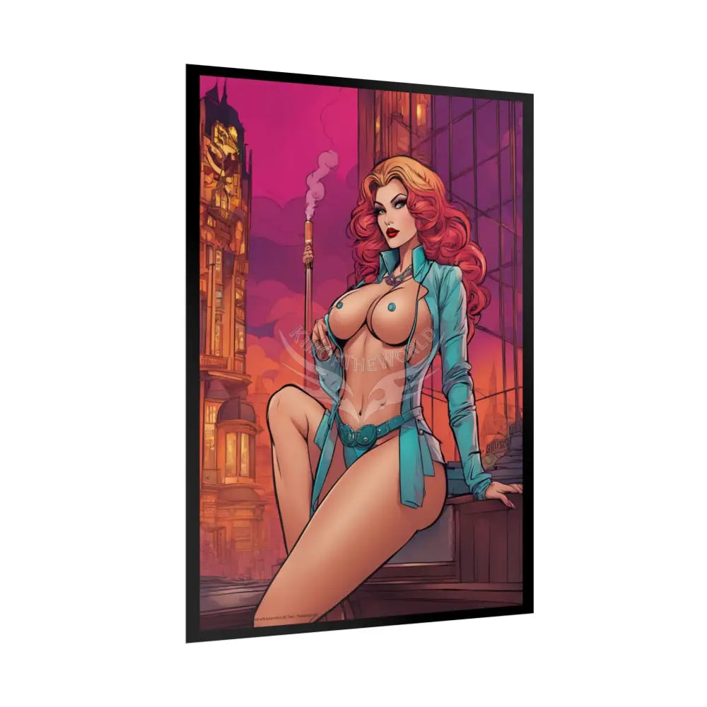 Comic Street Fashion Turquoise Girl Rolled Posters — Subtle Girl Wall Art Poster