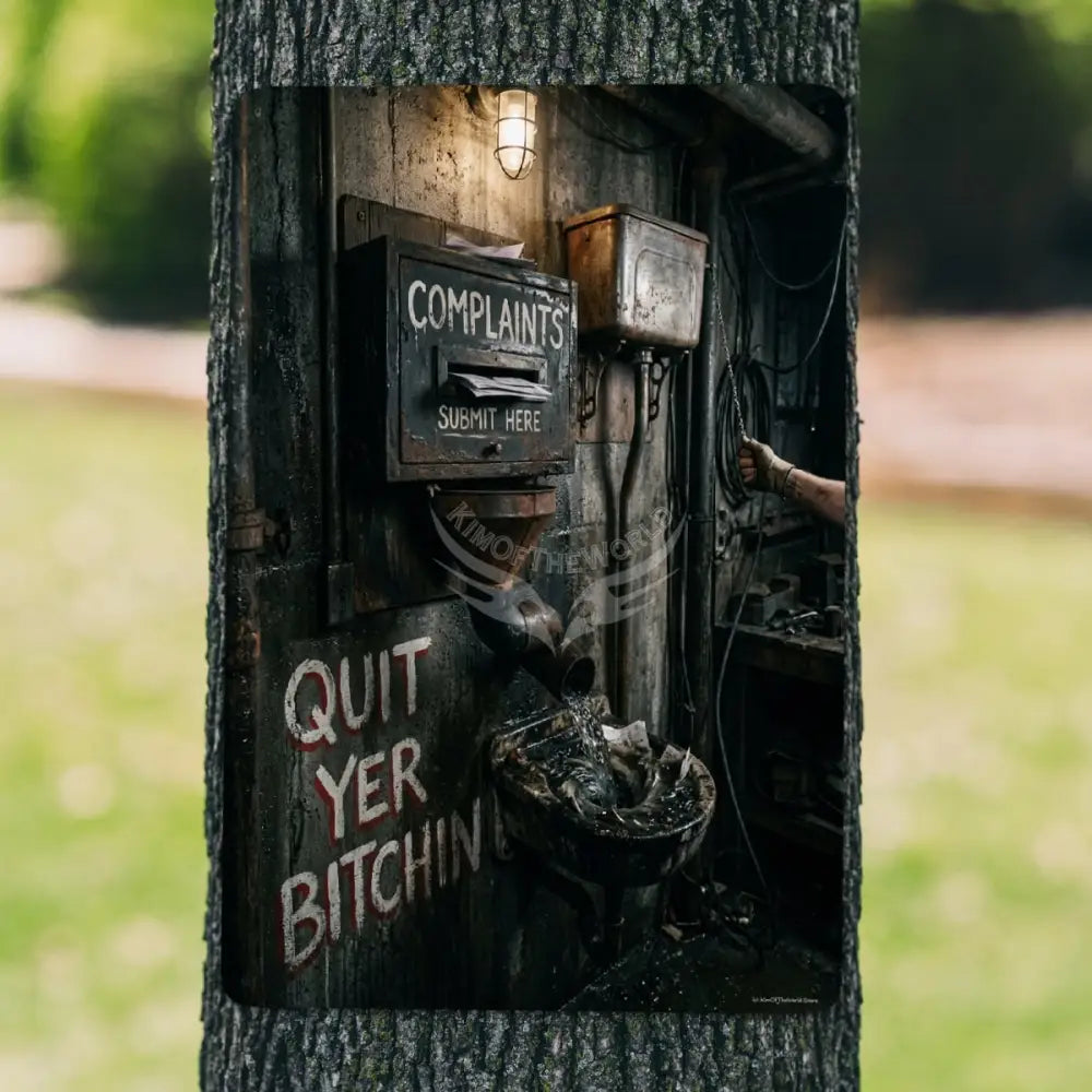 ’Complaints’ Flusher Box Tin Sign Rectangular Metal Sign Novelty Dark Humor Decor - 8’’x12’’ - Wall Coverings