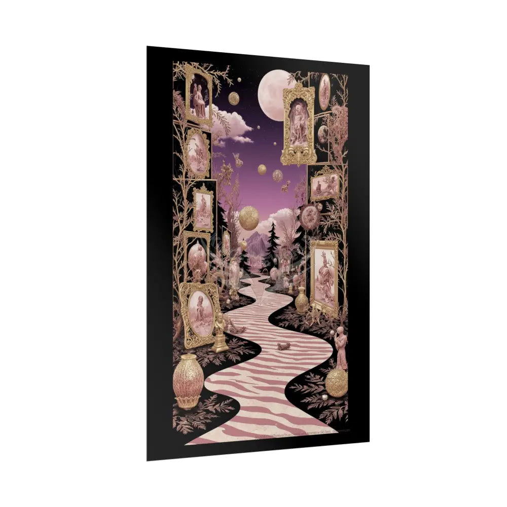 Copper & Rose-Gold Steampunk Weird World Portal Art - Rolled Poster Poster