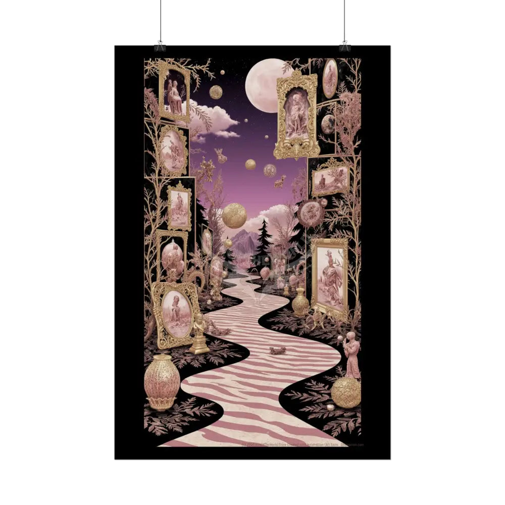 Copper & Rose-Gold Steampunk Weird World Portal Art - Rolled Poster Poster