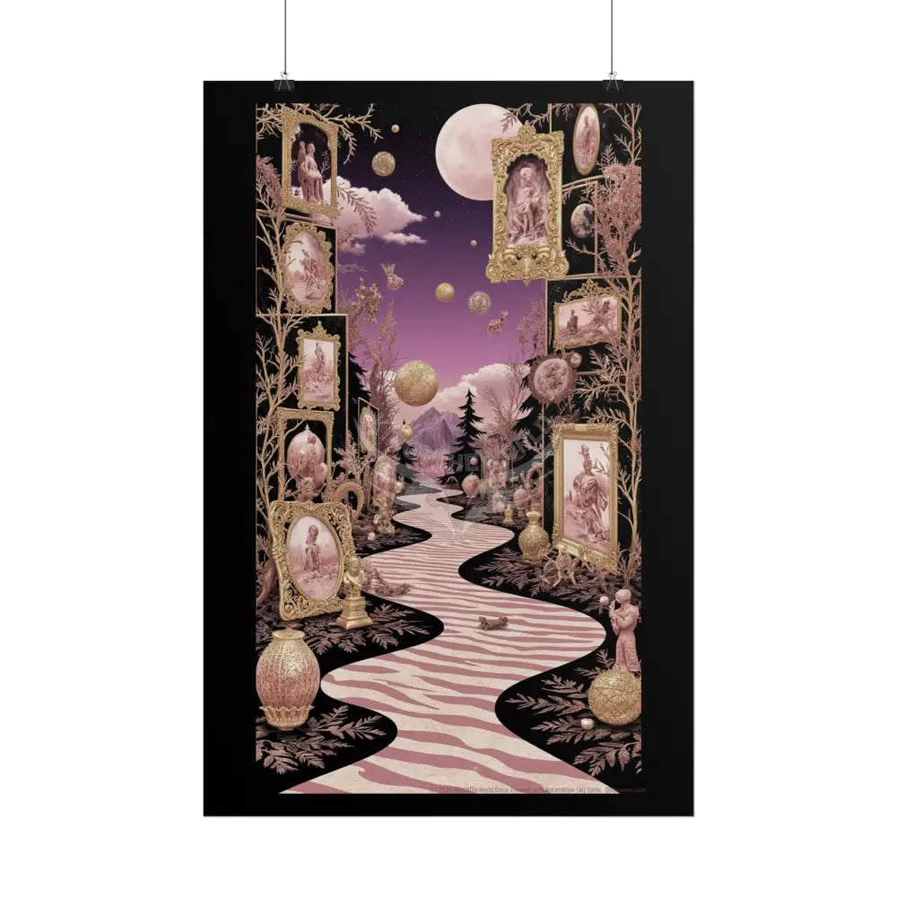 Copper & Rose-Gold Steampunk Weird World Portal Art - Rolled Poster Poster