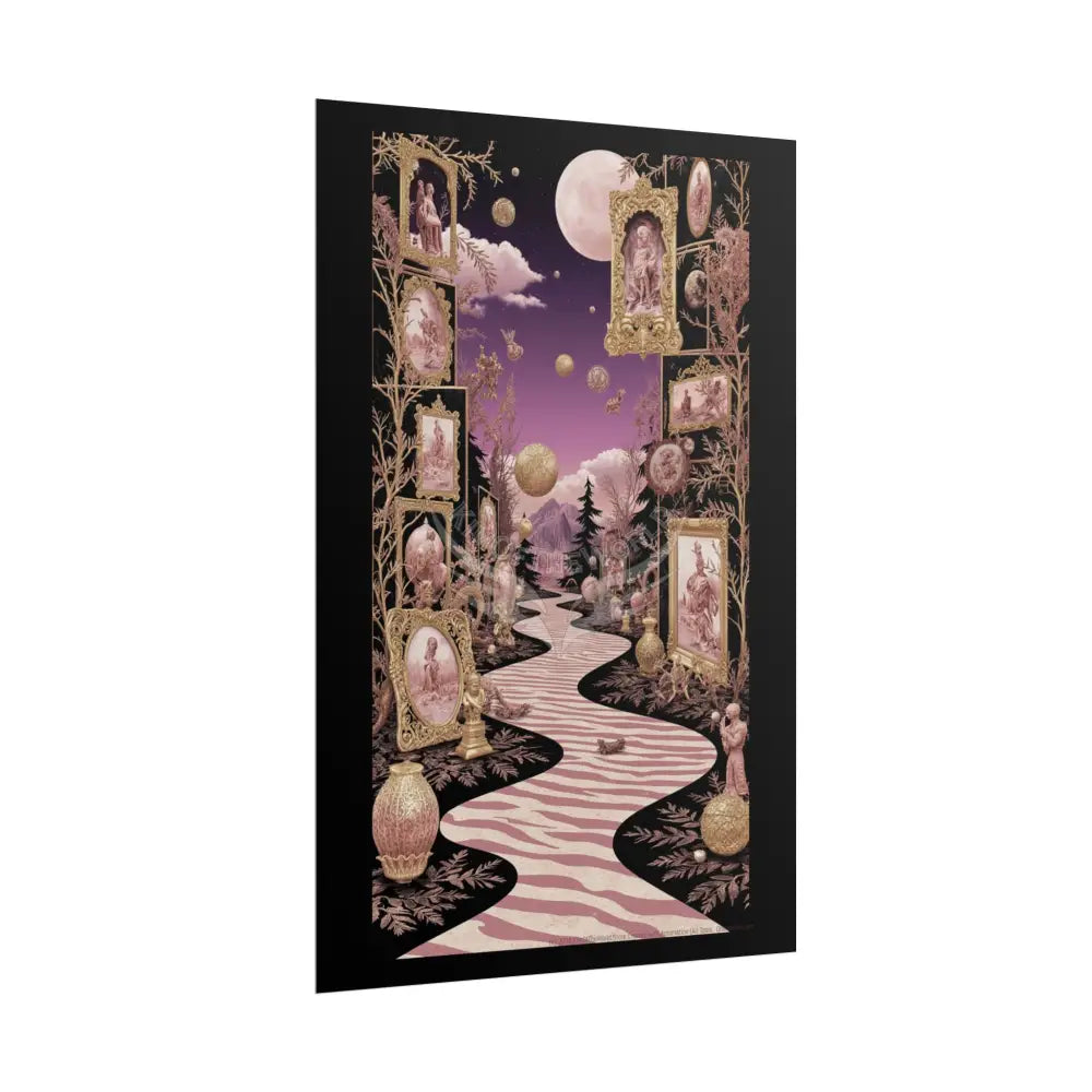 Copper & Rose-Gold Steampunk Weird World Portal Art - Rolled Poster Poster