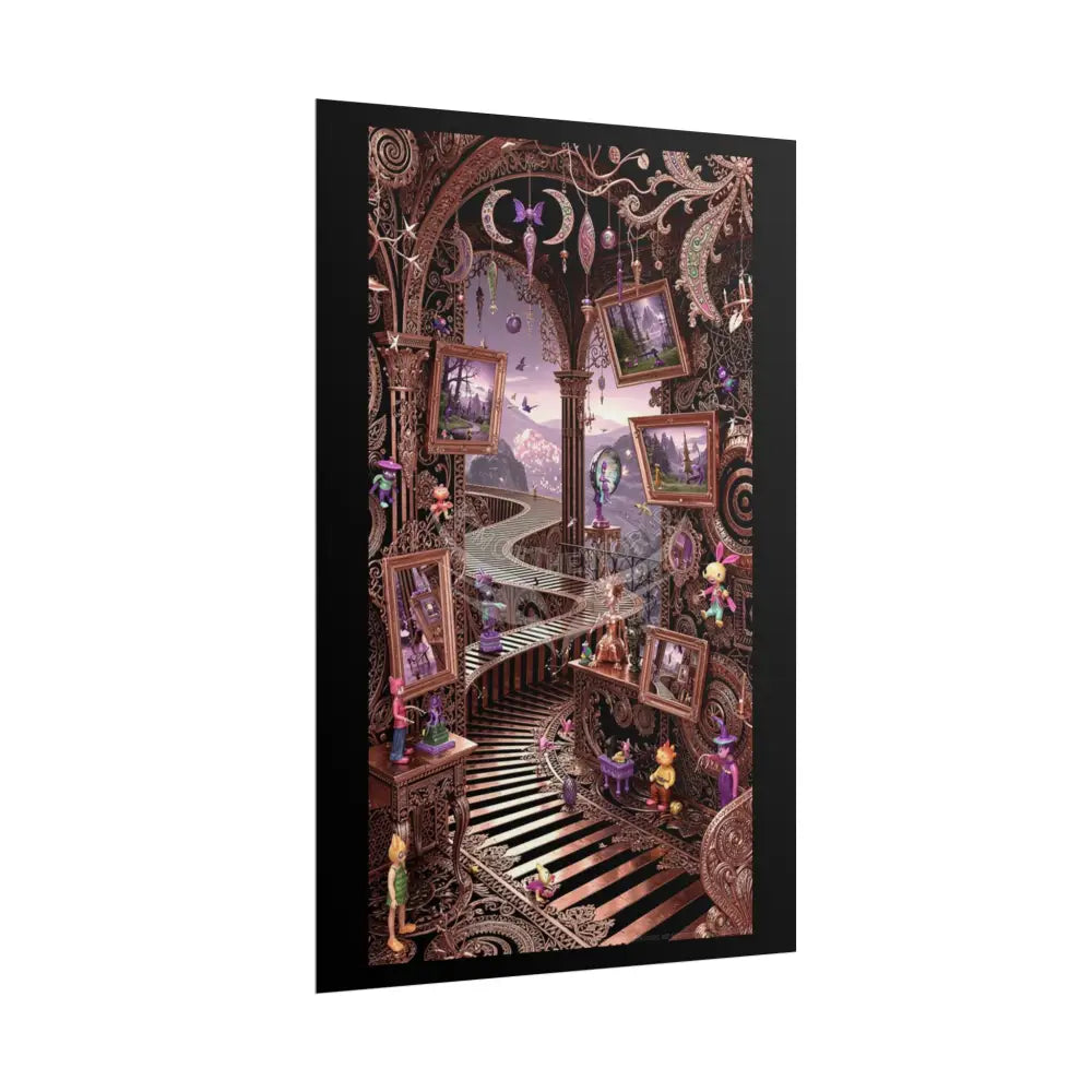 Copper & Rose-Gold Steampunk Weird World Portal Art - Rolled Poster Poster