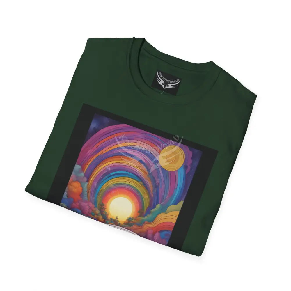 Copy of Giant Rainbow Waterfall Fantasy Landscape - Softstyle T-Shirt T-Shirt
